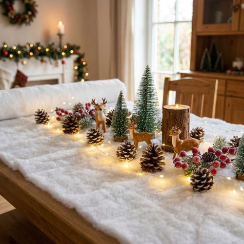 Alfombra de nieve Cobertor de nieve artificial Deco Blanco 600×45cm | Floristik24.es