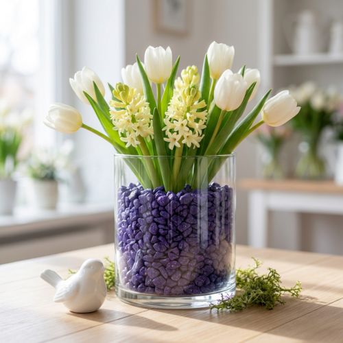 Piedras decorativas 9mm - 13mm violeta 2kg | Floristik24.es