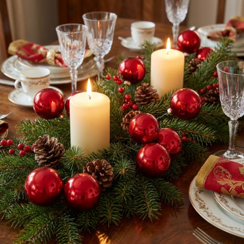 Artículo Mini bolas navideñas bolas de cristal de alambre rojo Ø40mm 32 piezas