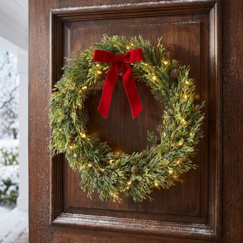 Corona de abeto artificial con piñas, decoración navideña, corona para puerta, Ø36cm, verde | Floristik24.es