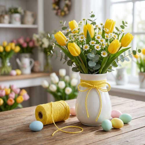Cinta de yute cordón de yute cinta decorativa de yute amarillo Ø2mm 200m | Floristik24.es