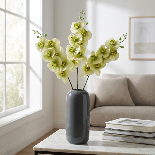 Orquídea Artificial Phalaenopsis Verde Amarillo L83cm | Floristik24.es