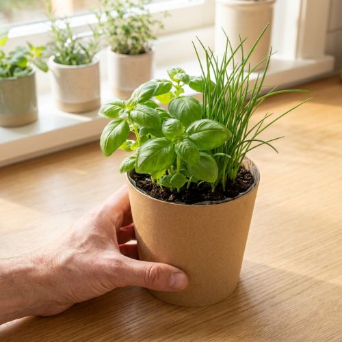 Macetas, macetas para plantas, macetas para flores, macetas para plantas, naturales, Ø11cm H10cm, 6 piezas | Floristik24.es
