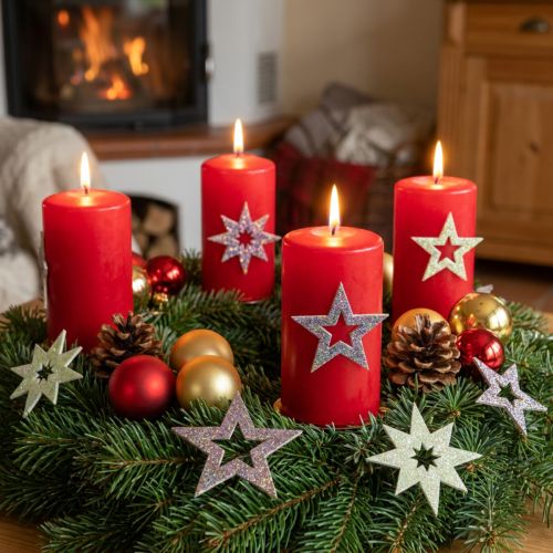 Estrellas decorativas para manualidades gomaespuma amarilla, marrón 4cm 36 piezas | Floristik24.es