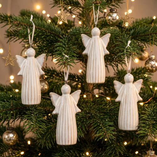Colgante de ángel decorativo para colgar en el árbol de Navidad, 8 cm, 4 unidades | Floristik24.es