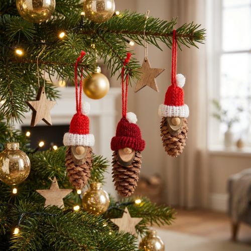 Decoración del árbol de Navidad gnomo cono gnomo rojo 9cm 12ud | Floristik24.es