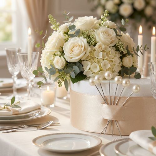 Alfileres con cabeza de perla Ø6 mm 65 mm Champagne | Floristik24.es