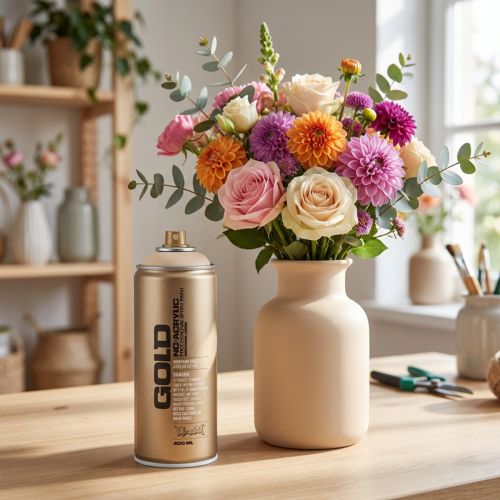 Pintura en aerosol, laca en aerosol, beige Montana Gold Latte Matt, 400 ml | Floristik24.es