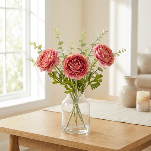 Ranúnculos artificiales como ramo para una decoración elegante y de bajo mantenimiento, 51 cm, 3 piezas | Floristik24.es