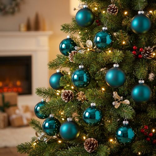 Artículo Bola de Navidad, mate y brillante, adorno festivo para árbol de Navidad, 6 cm, 24 unidades