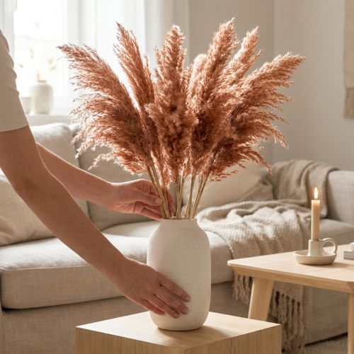 Decoración de caña seca con forma de albaricoque, 75 cm, 10 unidades, estilo bohemio. | Floristik24.es