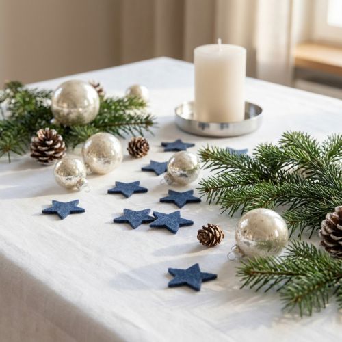 Adornos navideños dispersos, estrellas dispersas, azul Ø4/5cm 40 piezas | Floristik24.es
