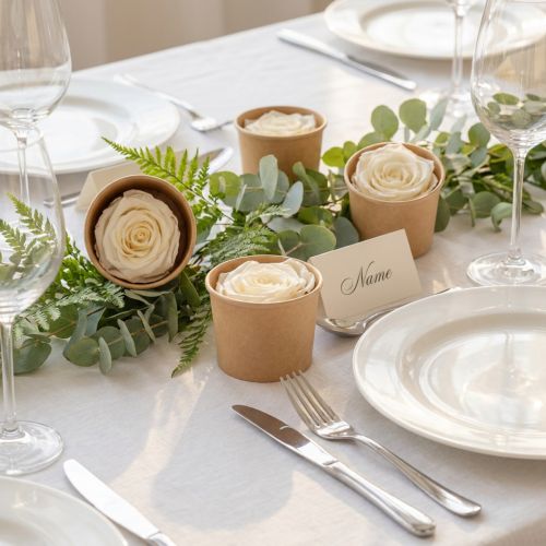 Rosas preservadas, decoración de mesa duradera para un ambiente romántico, decoración de boda, 5 cm, 6 piezas | Floristik24.es