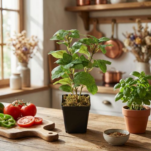 Menta en maceta, hierbas artificiales, planta verde, H24cm | Floristik24.es