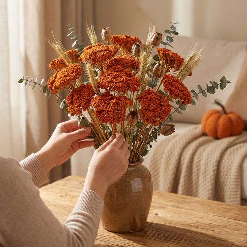 Flores secas de Achillea Orange, milenrama, 45-60 cm, 1 kg | Floristik24.es