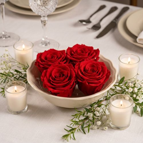 Artículo Rosas reales Infinity Roses Red Premium Ø8,5cm 4 uds