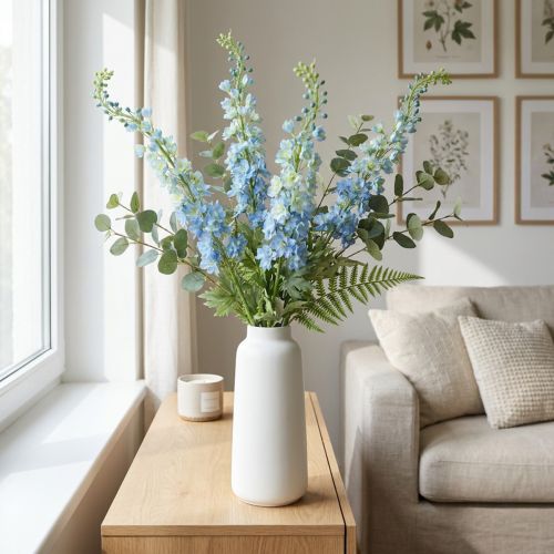 Delphinium artificial azul, flor artificial, 130 cm | Floristik24.es