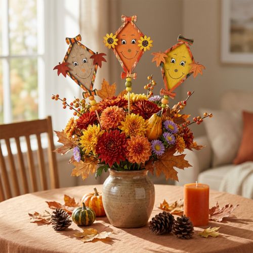 Dragones decorativos, estacas de madera otoñales, decoración de otoño, madera, 33,5 cm, 6 piezas | Floristik24.es
