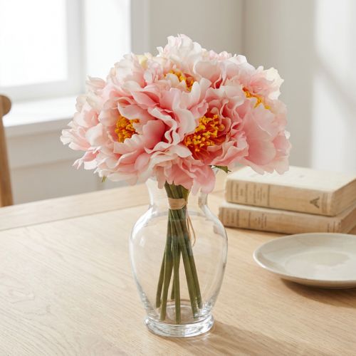 Paeonia Peonía Flor Artificial Peonía Rosa Ø6cm 28cm 7uds | Floristik24.es