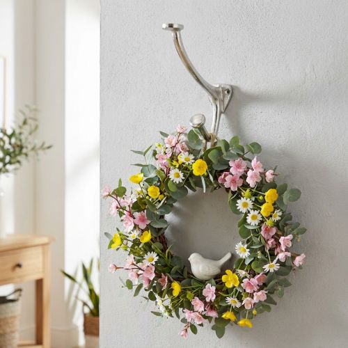 Gancho de pared aspecto vintage gancho decorativo de metal plateado Al. 22 cm | Floristik24.es