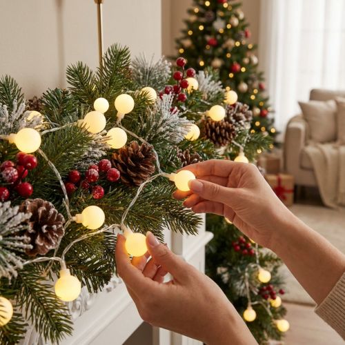 Cadena luminosa LED Cherry blanco cálido 9m 120LED | Floristik24.es