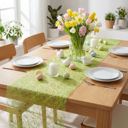 Camino de mesa Deco polar Sizoweb verde lima 30cm 5m | Floristik24.es
