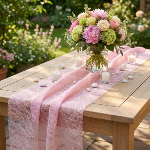 Camino de mesa polar Deco Sizoweb rosa 30cm 25m | Floristik24.es