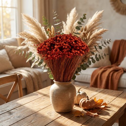 Ramo de flores secas, un encantador complemento para jarrones o arreglos, 44 cm. | Floristik24.es