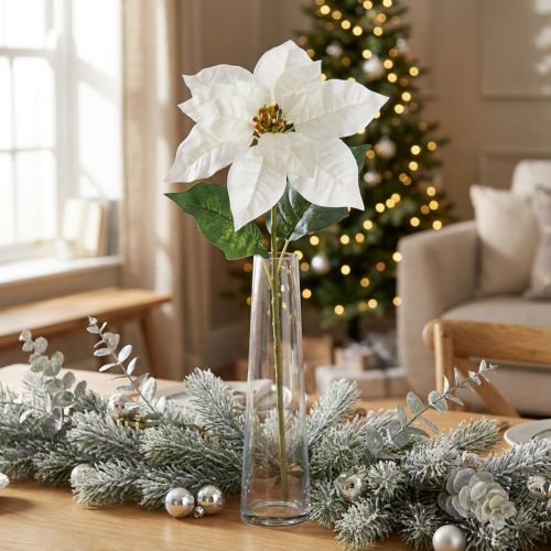 Flor de Pascua flor artificial blanca 67cm | Floristik24.es