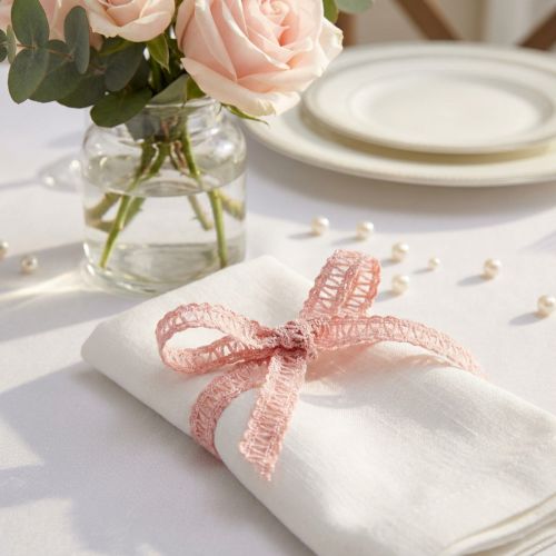 Artículo Cinta decorativa rosa antiguo, cinta de encaje, suministros de floristería, boda W15mm L15m