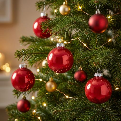 Bolas de Navidad rojas, adornos de cristal para árbol, brillantes, Ø6cm, 24 piezas | Floristik24.es