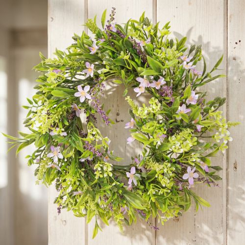 Corona de flores artificiales con lavanda Morada Ø33cm | Floristik24.es