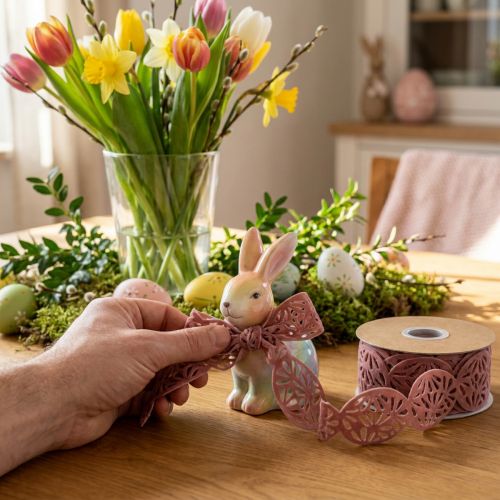 Cinta de terciopelo Huevos de Pascua cinta decorativa Pascua rosa viejo 40mm 5m | Floristik24.es