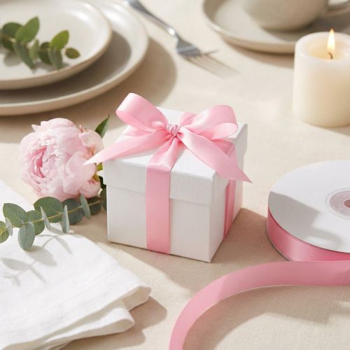 Cinta de regalo y decoración 8mm x 50m rosa claro | Floristik24.es