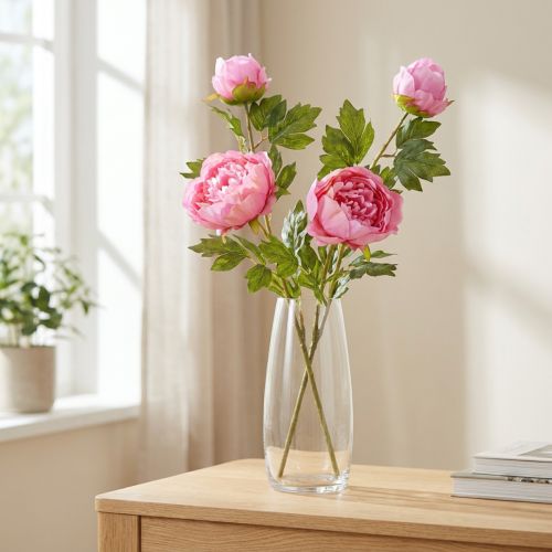 Artículo Rosas artificiales Peonías artificiales en color rosa L80cm 2 uds.