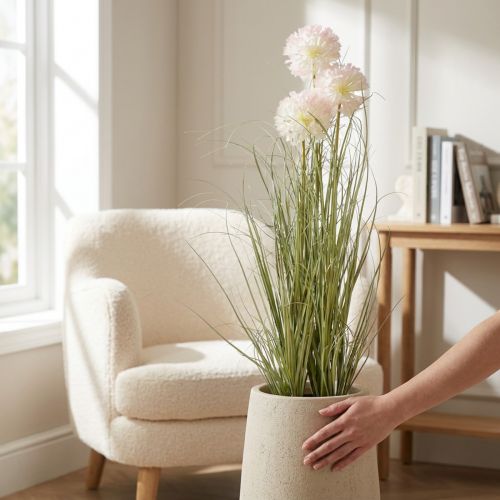 Flores artificiales bola decorativa flor allium cebolla ornamental artificial 78cm | Floristik24.es