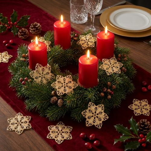 Estrellas de Pascua decoración navideña metal Ø6cm 36 piezas | Floristik24.es