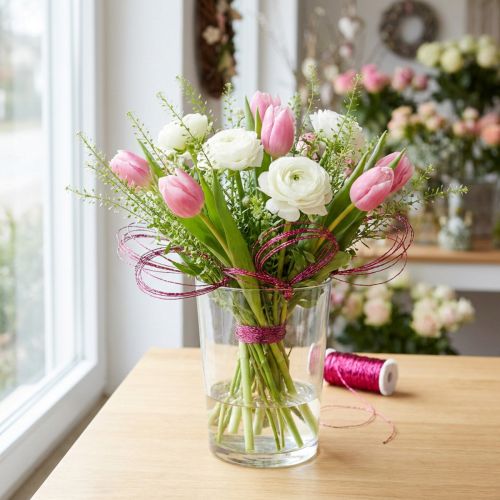 Alambre efecto caldo Ø0,30mm 100g/140m Rosa – Alambre para manualidades Alambre decorativo para flores y ventanas | Floristik24.es