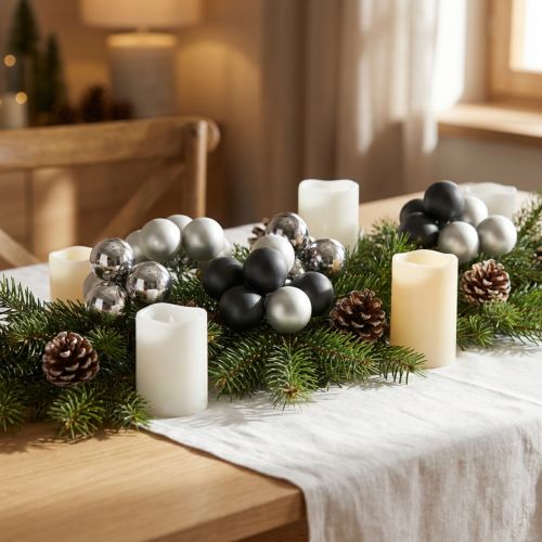 Mini bolas navideñas plata, vidrio antracita Ø40mm mezcla 32 piezas | Floristik24.es