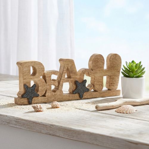 Letrero de madera con decoración marítima «Playa» de 35×12 cm | Floristik24.es