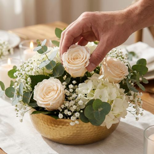 Artículo Cabezas de rosas, flores preservadas para arreglos florales elegantes, 5cm, 6 piezas