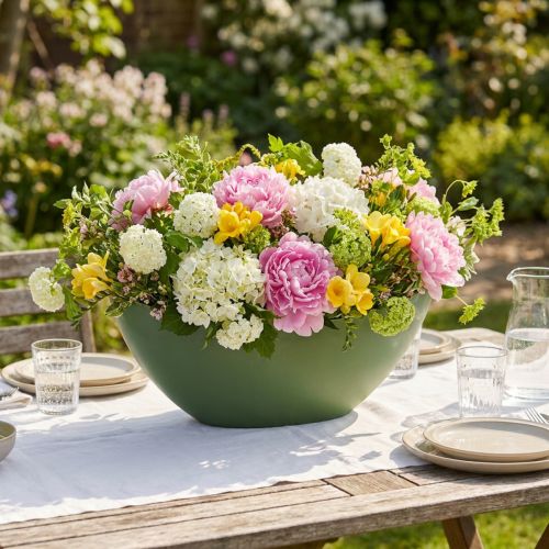 Barco de plástico verde 55,5cm x 14,5cm H17,5cm 1 pieza | Floristik24.es