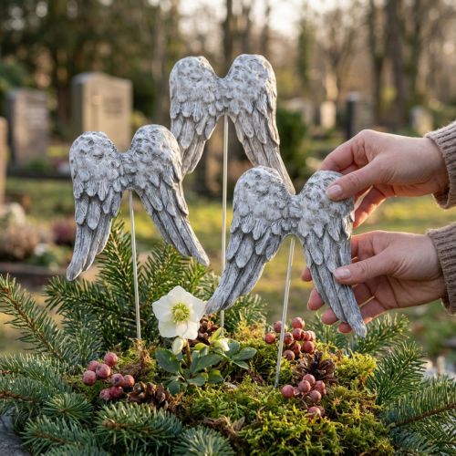 Plug decorativo alas de angel 10cm 3uds | Floristik24.es