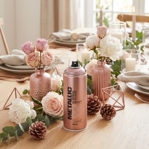 Artículo Pintura en aerosol con efecto metálico, oro rosa, lata de 400 ml.