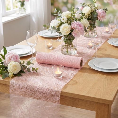 Artículo Camino de mesa Deco polar Sizoweb rosa 30cm 5m