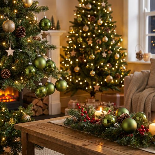 Bolas navideñas de cristal verde mix Ø6cm 24 uds | Floristik24.es