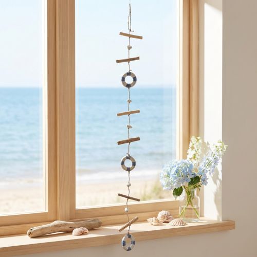 Decoración de ventanas aros salvavidas marítimos decoración de madera verano 90cm | Floristik24.es