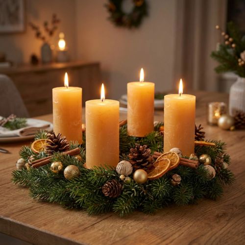 Velas lisas miel 50×100mm 4uds | Floristik24.es
