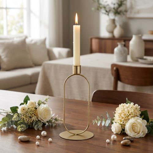 Candelabro Candelabro ovalado Oro Ø10cm H21cm | Floristik24.es