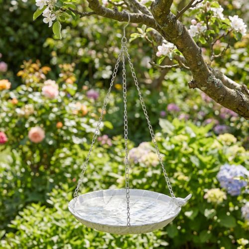 Artículo Cuenco decorativo para colgar cesta de flores metal blanco L62cm Ø31cm